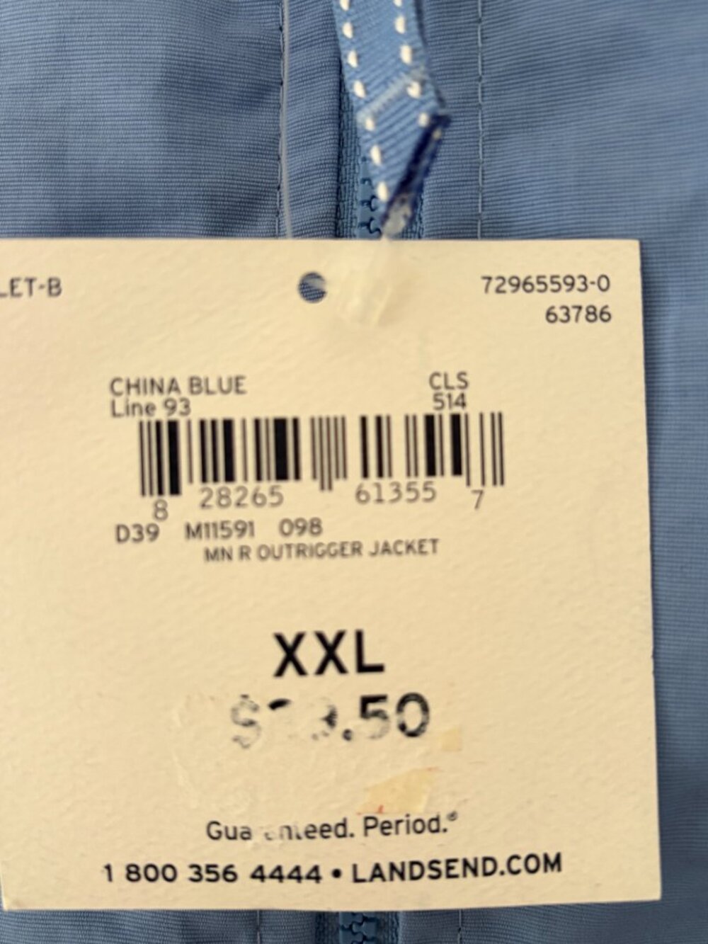 Lands' End Outrigger Jacket Men's Size XXL Blue NWT - Picture 7 of 10